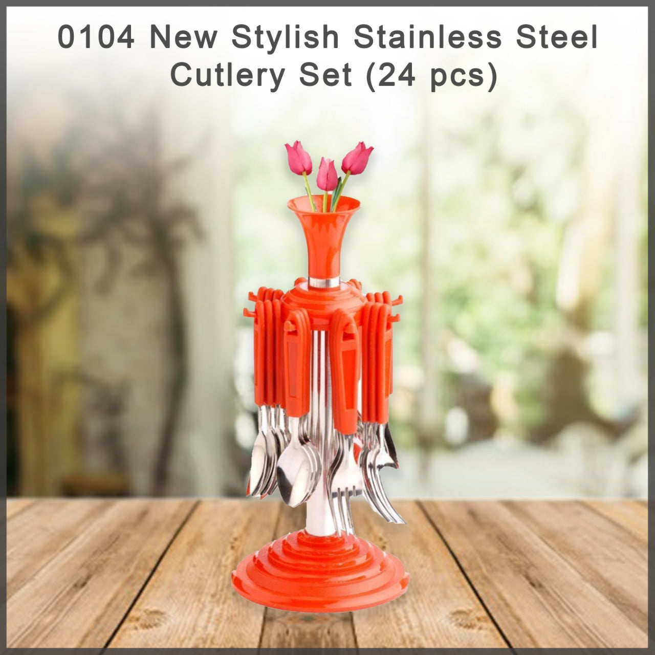 Multipurpose stainless steel cutlery set with sturdy plastic handles, perfect for daily use. Multipurpose stainless steel cutlery set with sturdy plastic handles, perfect for daily use.